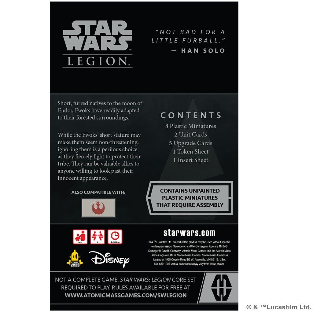Star Wars Legion Ewok Back of Box